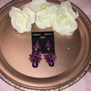 Deep Purple Pendant Earrings